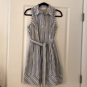 Milly blue striped cotton dress